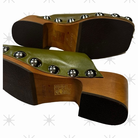 Cavarley Clogs Mules in Olive Green - Picture 5 of 7
